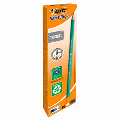Карандаш чернографитный BIC, 1 шт., &laquo;Evolution&raquo;, HB, с ластиком, корпус зеленый, 8803323