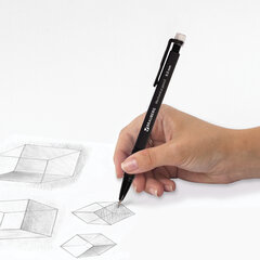 Карандаш механический 0,5 мм, BRAUBERG &laquo;Comfort&raquo;, ластик, резиновый грип, корпус черный, 180284