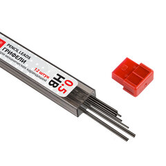 Грифели запасные 0,5 мм, HB, BRAUBERG, КОМПЛЕКТ 12 шт., &laquo;Hi-Polymer&raquo;, 180445