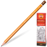 Карандаш чернографитный KOH-I-NOOR 1500, 1 шт., 8H, корпус желтый, заточенный