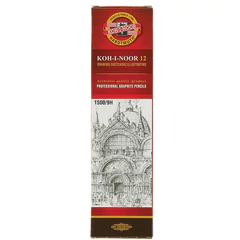 Карандаш чернографитный KOH-I-NOOR 1500, 1 шт., 9H, корпус желтый, заточенный