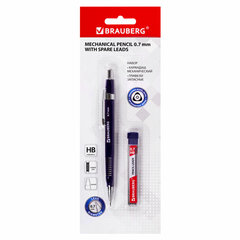 Изображение товара Механический карандаш BRAUBERG 0,7 мм трехгранный корпус с запасными грифелями HB