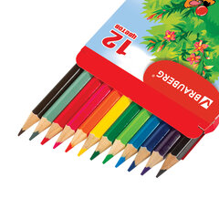 Карандаши цветные BRAUBERG &laquo;My lovely dogs&raquo;, 12 цветов, шестигранные, грифель 3 мм, натуральное дерево, 180531