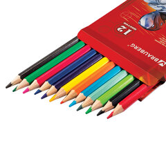 Карандаши цветные BRAUBERG &laquo;Star Patrol&raquo;, 12 цветов, шестигранные, грифель 3 мм, натуральное дерево, 180532