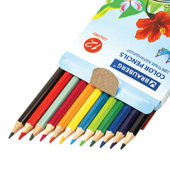 Карандаши цветные BRAUBERG &laquo;Wonderful butterfly&raquo;, 12 цв, шестигранные, грифель 3 мм, натуральное дерево, 180535