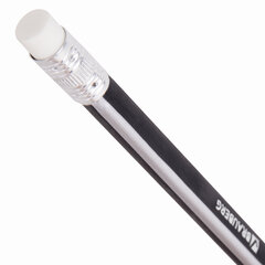 Карандаш чернографитный BRAUBERG, 1 шт., &laquo;Alderida&raquo;, НВ, трехгранный, с ластиком, корпус черный, заточенный, 180610