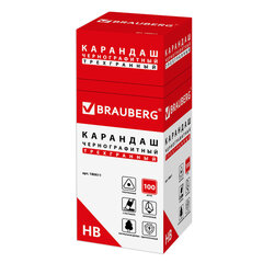Карандаш чернографитный BRAUBERG, 1 шт., &laquo;Alderida&raquo;, НВ, трехгранный, с ластиком, корпус розовый, заточенный, 180611