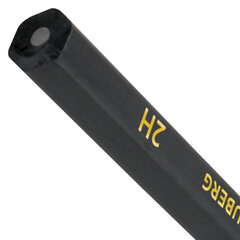 Карандаши чернографитные BRAUBERG НАБОР 12 шт., &laquo;Black Jack&raquo;, 2Н-4В, без резинки, черные, дерево, заточенные, 180620