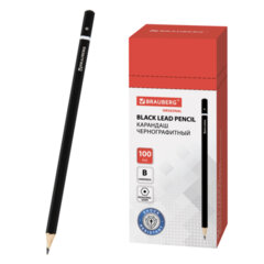Изображение товара Карандаш чернографитный BRAUBERG, 1 шт., «Touch line», В, корпус черный, заточенный, 180622