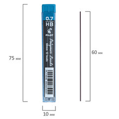 Грифели запасные PILOT, КОМПЛЕКТ 12 шт., PPL-7, HB, 0,7 мм