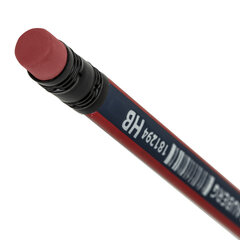 Карандаш чернографитный BRAUBERG, 1 шт., &laquo;Stripes&raquo;, HB, трехгранный, с ластиком, корпус синий/<wbr/>красный, 181294