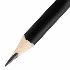 Карандаш чернографитный BRAUBERG, 1 шт., &laquo;Black&White&raquo;, HB, трехгранный, корпус черный, заточенный, 181297