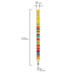 Карандаш с многоцветным грифелем ЮНЛАНДИЯ MAGIC, 1 шт., туба, шестигранный, утолщенный грифель 5 мм, натуральное дерево, 181373