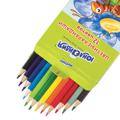 Карандаши цветные ЮНЛАНДИЯ &laquo;В ГОСТЯХ У БУКАШЕК&raquo;, 12 цветов, шестигранные, грифель 3 мм, натуральное дерево, 181378