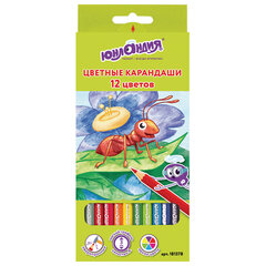 Изображение товара Карандаши цветные ЮНЛАНДИЯ «В ГОСТЯХ У БУКАШЕК», 12 цветов, шестигранные, грифель 3 мм, натуральное дерево, 181378