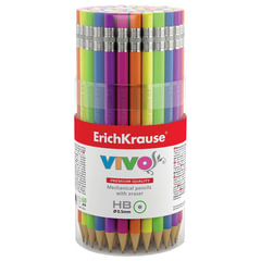 Карандаш механический 0,5 мм, ERICH KRAUSE &laquo;Vivo&raquo;, ластик, корпус ассорти неон, 45023