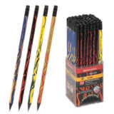 Карандаш чернографитный BRAUBERG "PREMIUM TURKEY", 1 шт., "Flame", НВ, ассорти, дисплей,181565