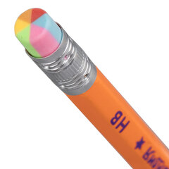 Карандаш чернографитный ЮНЛАНДИЯ, 1 шт., &laquo;Неончики&raquo;, НВ, корпус ассорти, с резинкой, 181589