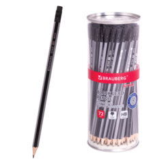 Изображение товара Карандаш чернографитный BRAUBERG «Style», 1 шт., HB, с ластиком, корпус черно-серый, 181717