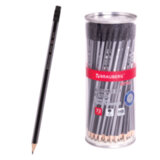 Карандаш чернографитный BRAUBERG "Style", 1 шт., HB, с ластиком, корпус черно-серый, 181717