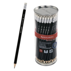 Изображение товара Карандаш чернографитный BRAUBERG «Style PRO», 1 шт., HB, с ластиком, корпус черный, 181723