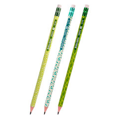Карандаш чернографитный BRAUBERG &laquo;GREEN&raquo;, 1 шт., HB, с ластиком, пластиковый, ассорти, 181746