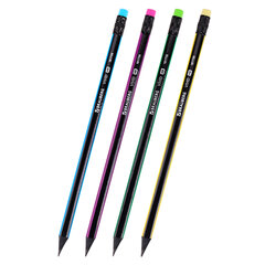 Изображение товара Карандаш чернографитный BRAUBERG «VIVID», 1 шт., HB, с ластиком, корпус ассорти, 181756