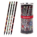 Карандаш чернографитный BRAUBERG "CALAVERAS", 1 шт., HB, корпус ассорти, 181758