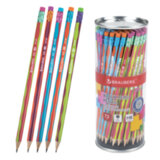 Карандаш чернографитный BRAUBERG "MIX", 1 шт., HB, с ластиком, корпус ассорти, 181760