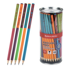 Изображение товара Карандаш чернографитный BRAUBERG «MIX», 1 шт., HB, корпус ассорти, 181761