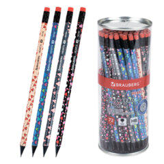 Изображение товара Карандаш чернографитный BRAUBERG «HEARTS», 1 шт., HB, с ластиком, корпус ассорти, 181762