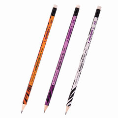 Карандаш чернографитный ЮНЛАНДИЯ &laquo;АФРИКА&raquo;, 1 шт., HB, с ластиком, корпус ассорти, 181769