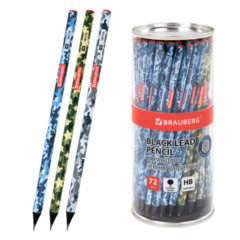 Изображение товара Карандаш чернографитный BRAUBERG «ARMY», 1 шт., HB, корпус ассорти, 181770