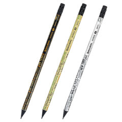 Карандаш чернографитный BRAUBERG &laquo;WORDS&raquo;, 1 шт., HB, с ластиком, корпус ассорти, 181771