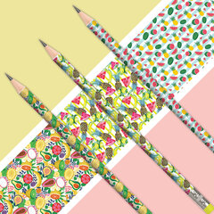 Карандаш чернографитный ЮНЛАНДИЯ &laquo;ФРУКТЫ&raquo;, 1 шт., HB, с ластиком, корпус ассорти, 181777