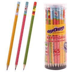 Карандаш чернографитный ЮНЛАНДИЯ &laquo;ЗВЕРУШКИ&raquo;, 1 шт., HB, корпус ассорти, 181779