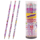 Карандаш чернографитный ЮНЛАНДИЯ "ЕДИНОРОГИ", 1 шт., HB, с ластиком, корпус ассорти, 181780