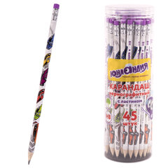 Карандаш чернографитный ЮНЛАНДИЯ &laquo;МАШИНКИ&raquo;, 1 шт., HB, с ластиком, корпус с печатью, 181781