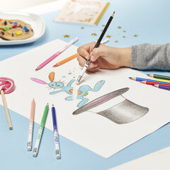 Карандаши цветные стираемые с ластиком BIC &laquo;Kids Evolution Illusion&raquo;, 12 цветов, круглые, 987868