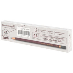 Карандаш чернографитный художественный 4B, 1 шт., BRAUBERG ART &laquo;PREMIERE&raquo;, ВЫСШЕЕ КАЧЕСТВО, 181889