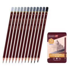 Изображение товара Набор чернографитных художественных карандашей BRAUBERG ART PREMIERE 12 шт в пенале