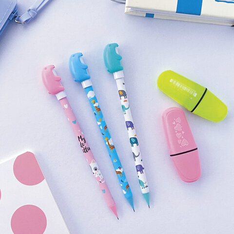 Карандаш механический BRUNO VISCONTI JoyGraphix, "Обнимашки", ассорти, ластик, 0,5 мм, 21-0053/01