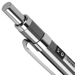 Карандаш механический 0,5 мм + грифели HB 12 штук на блистере, BRAUBERG &laquo;CHROME&raquo;, 181969