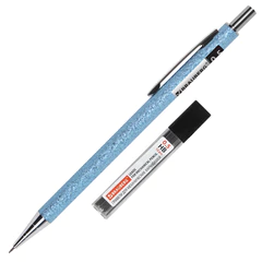 Карандаш механический 0,5 мм + грифели HB 12 штук на блистере, BRAUBERG &laquo;LIGHT BLUE&raquo;, 181970
