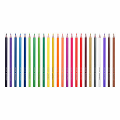 Карандаши цветные BRAUBERG KIDS NEW, 24 цвета, трехгранные, грифель 3 мм, 182002