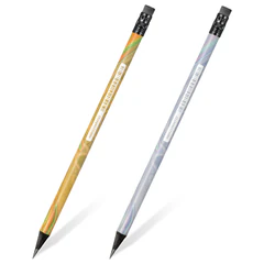 Карандаш чернографитный BRAUBERG &laquo;SILVER/<wbr/>GOLD&raquo;, 1 шт., HB, с ластиком, корпус ассорти, 182011