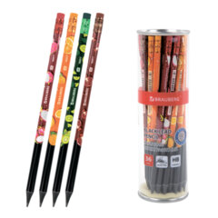 Карандаш чернографитный с принтом BRAUBERG &laquo;JUICY FRUIT&raquo;, 1 шт., HB, с ластиком, корпус ассорти, 182017