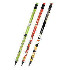 Карандаш чернографитный с принтом BRAUBERG &laquo;JAPAN FOOD&raquo;, 1 шт., HB, с ластиком, корпус ассорти, 182022