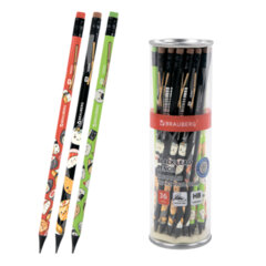 Карандаш чернографитный с принтом BRAUBERG &laquo;JAPAN FOOD&raquo;, 1 шт., HB, с ластиком, корпус ассорти, 182022