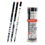 Карандаш чернографитный с принтом BRAUBERG "MANGA", 1 шт., HB, с ластиком, корпус ассорти, 182024